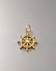 Gold Ship’s Wheel Charm