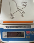 WhiteGold FRANCO chain with Anchor pendant
