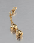 Diamond-Cut Bead Drop Earrings