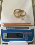Gold Ribbed Hoop Earrings